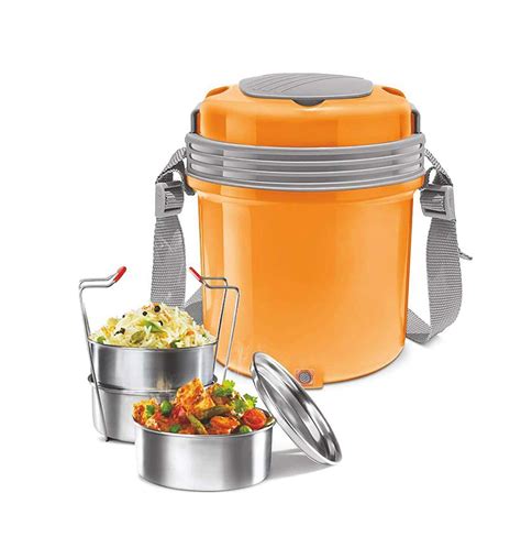 milton electron stainless steel tiffin box set|MILTON Electron Stainless Steel Tiffin Box Set, 360ml/158mm, .